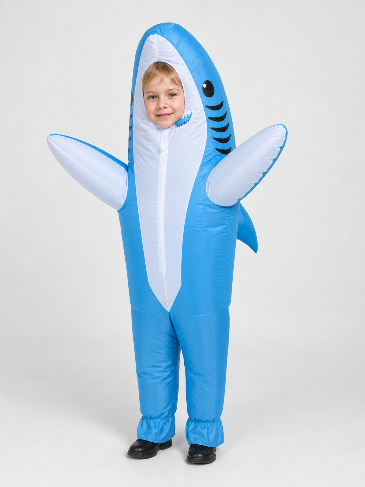 Inflatable Shark Costume with USB Fan for Parties on-model view