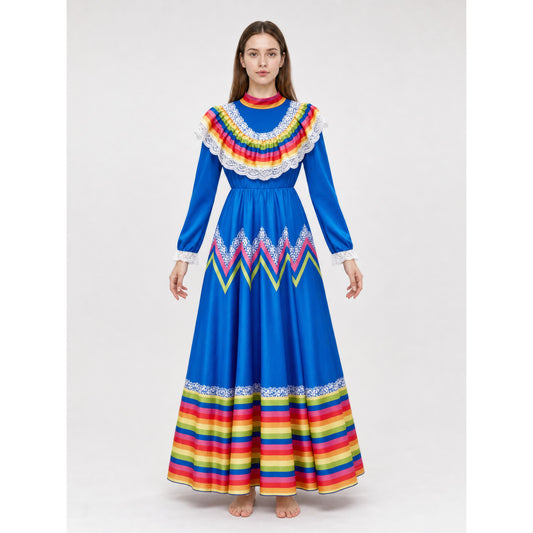 Mexican Stage Dress with a Full Skirt