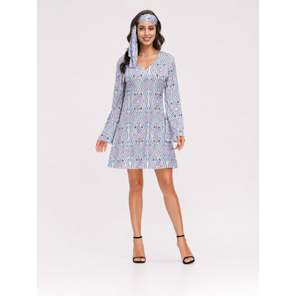 70s Disco Dress with Headband on-model view