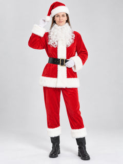 Santa Claus costume with beard and hat