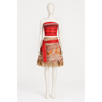 Girls' Carnival Costume with Fringe Top and Skirt main product view