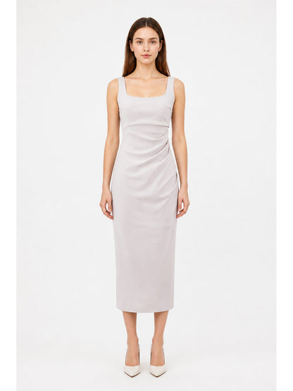Fitted Sleeveless Pleated Midi Dress main product view