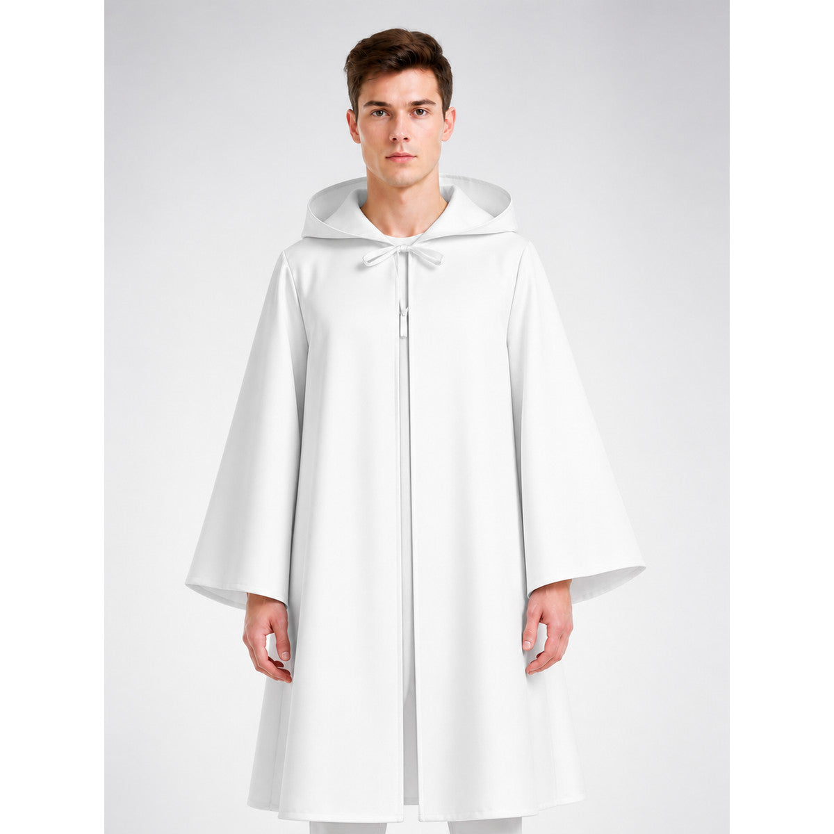 White Hooded Carnival Cloak, Long Cape main product view