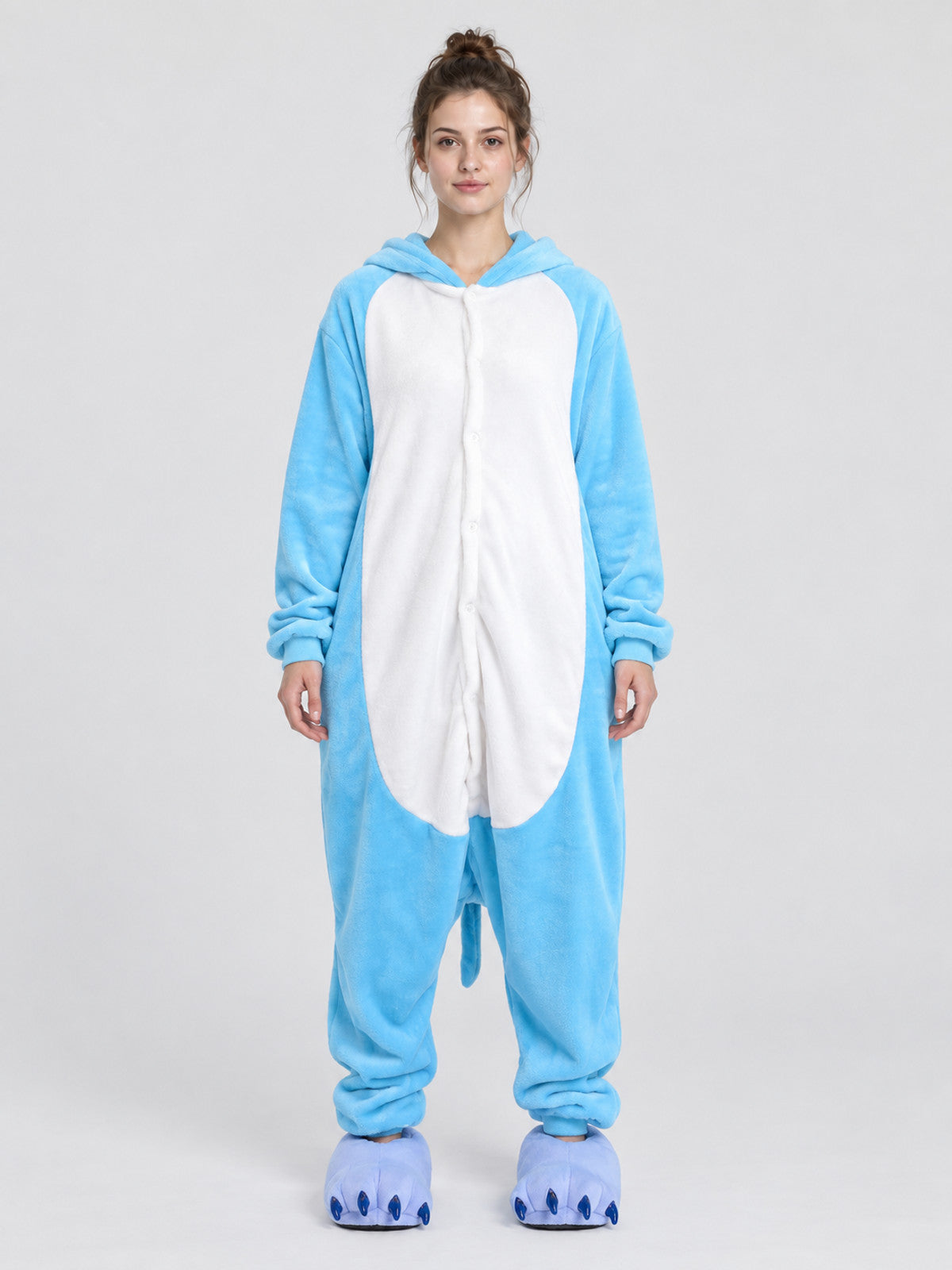Hooded Pajama Jumpsuit with White Insert