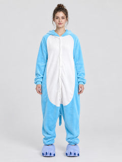 Hooded Pajama Jumpsuit with White Insert