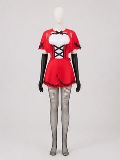 Gothic Little Red Riding Hood Costume with Cape and Gloves