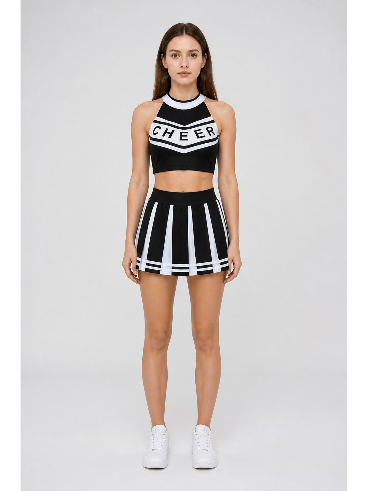 Black and White Stage Costume with Top and Skirt main product view