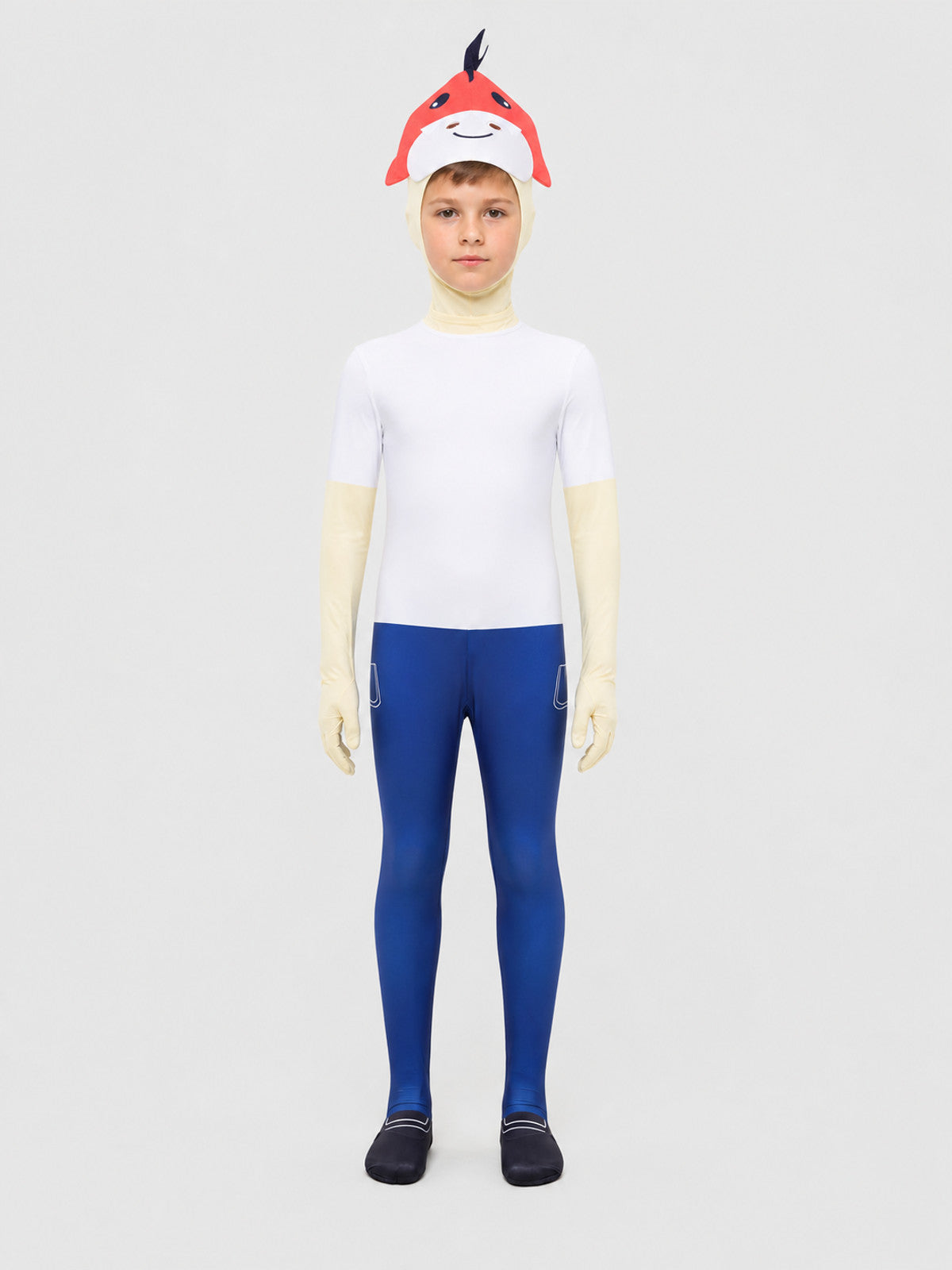 Carnival Costume Jumpsuit with Red Hat on-model view