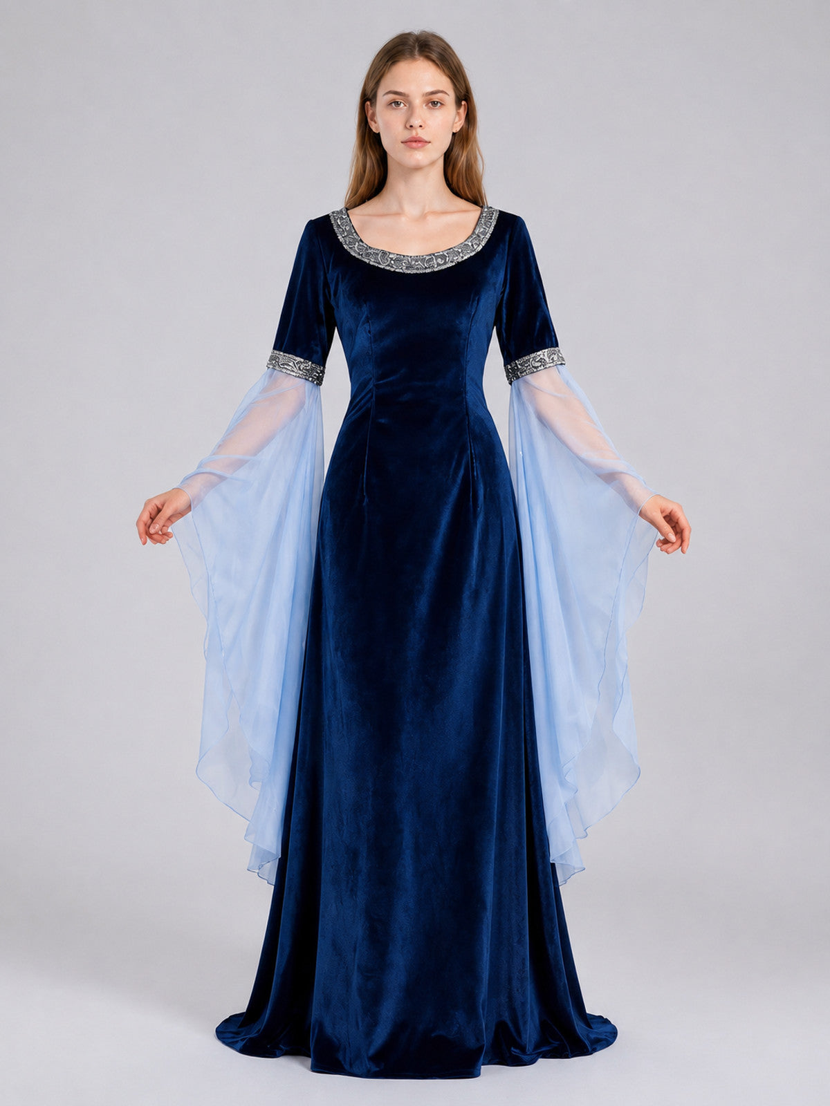 Medieval Lace-Up Cosplay Dress on-model view