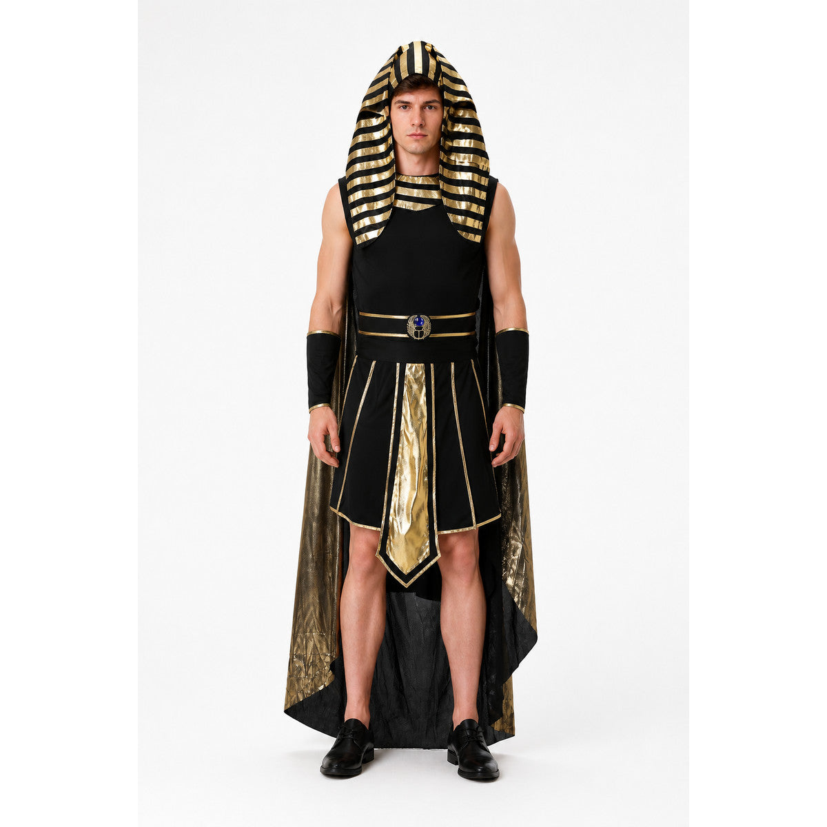 Ancient Egyptian Costume with Headpiece and Cloak