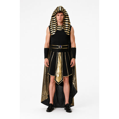 Ancient Egyptian Costume with Headpiece and Cloak
