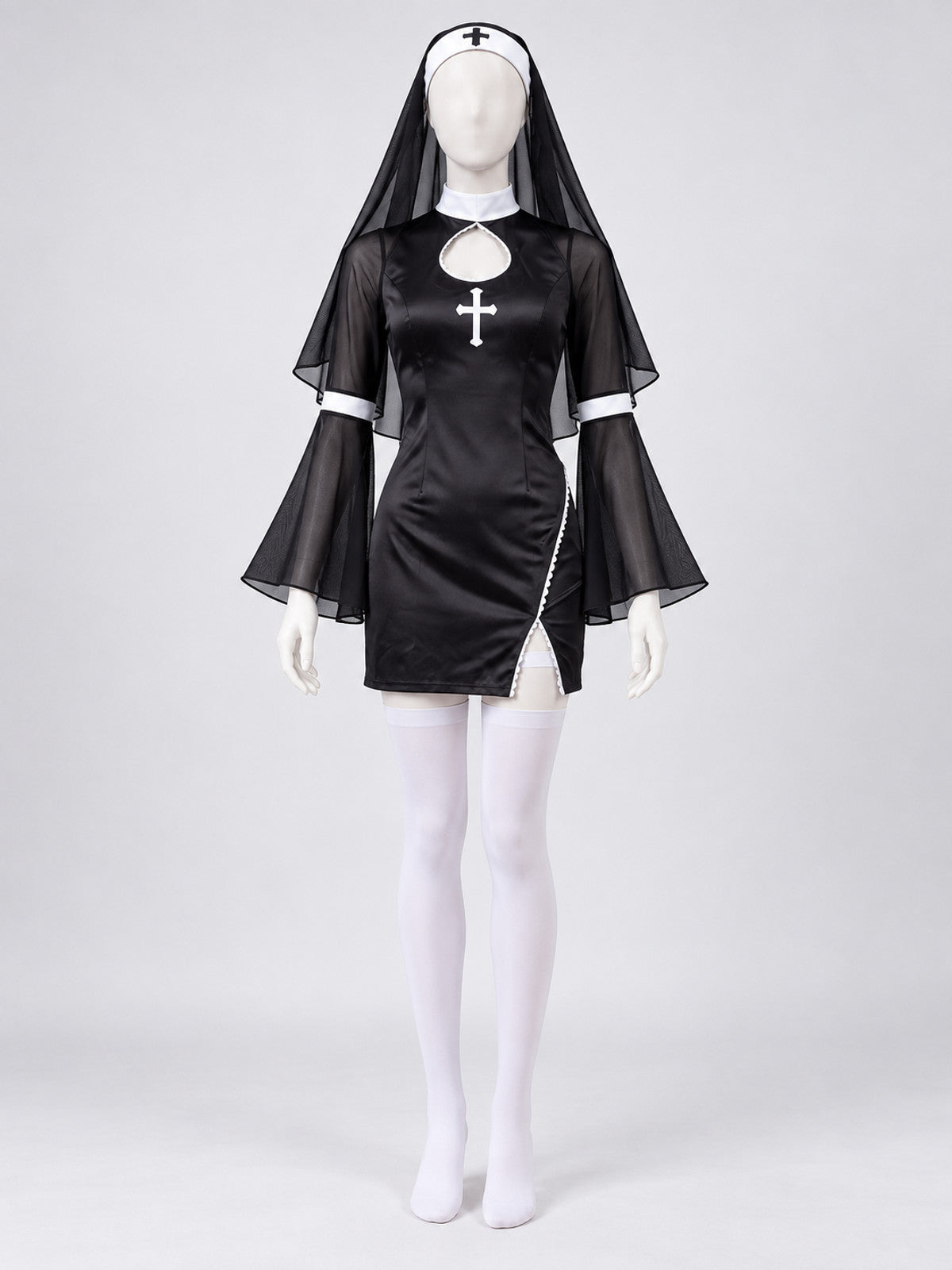 Carnival costume with hood and crosses