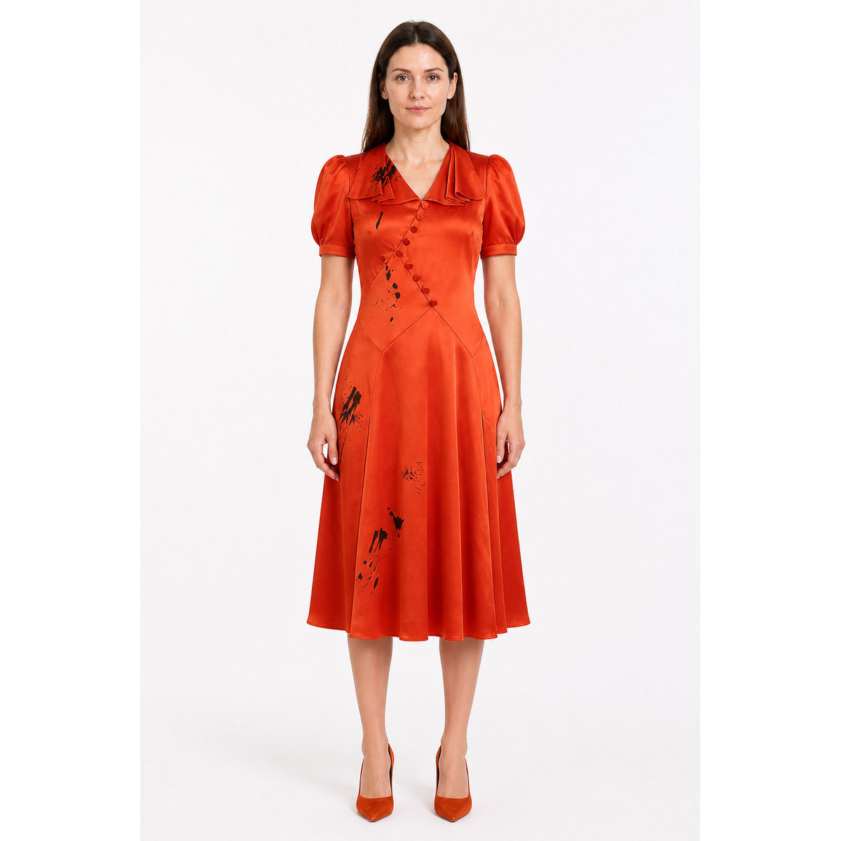 Orange-Red Dark Bride Dress for Halloween main product view