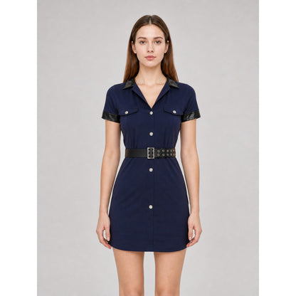 Police Uniform-Style Costume Dress with Cap front view