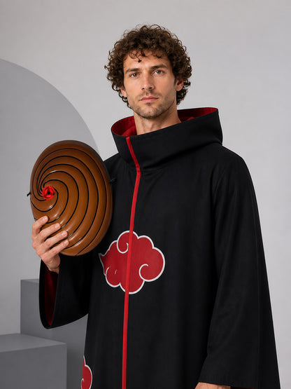 Brown Spiral Cosplay Mask with Red Detail