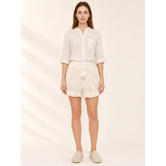 Women's bloomer shorts with ruffles and a tail