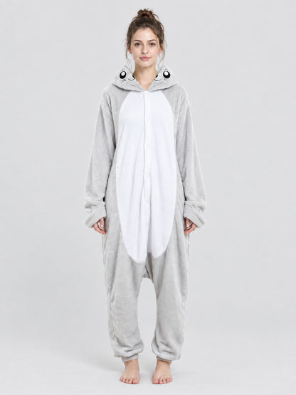 Flannel Sea Lion Kigurumi Jumpsuit with Face