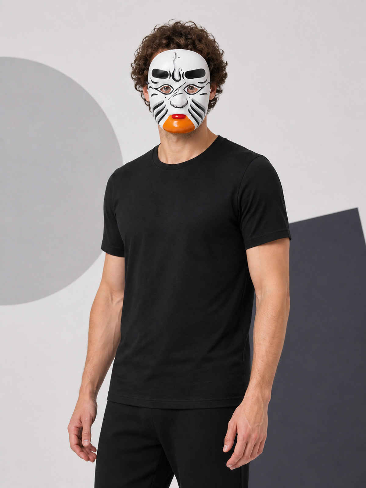 White Painted Carnival Mask for Halloween and Cosplay