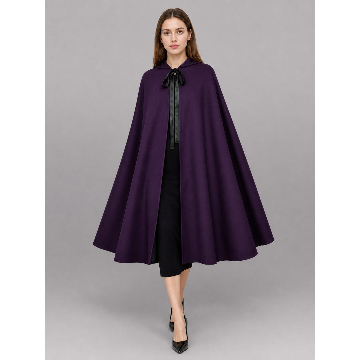 Dark Purple Carnival Cloak with Hood