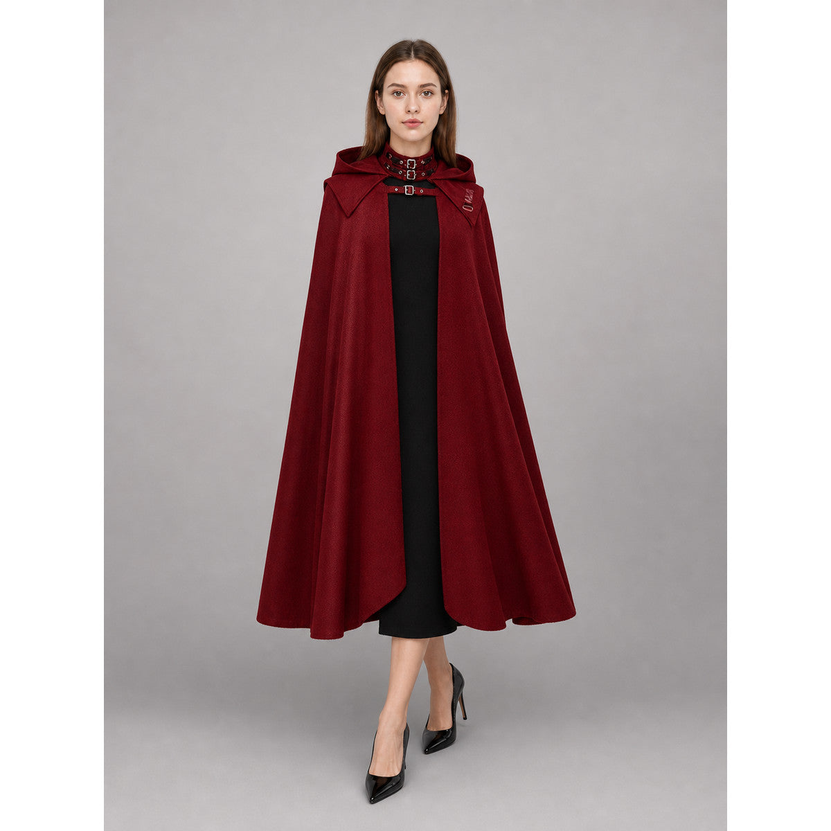 Red Gothic Carnival Cloak with Hood
