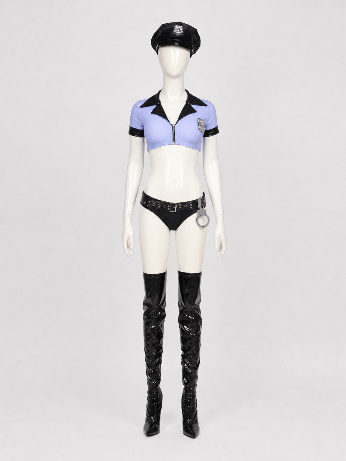 Sexy Police Costume for Halloween Cosplay on-model view