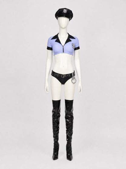 Sexy Police Costume for Halloween Cosplay on-model view