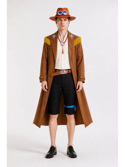 Ace One Piece Cosplay Costume with Long Coat main product view