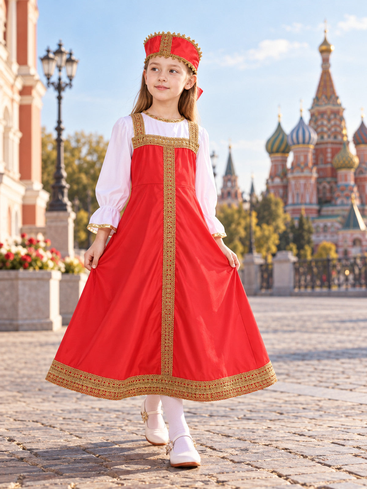 Red Carnival Dress with Headpiece main product view