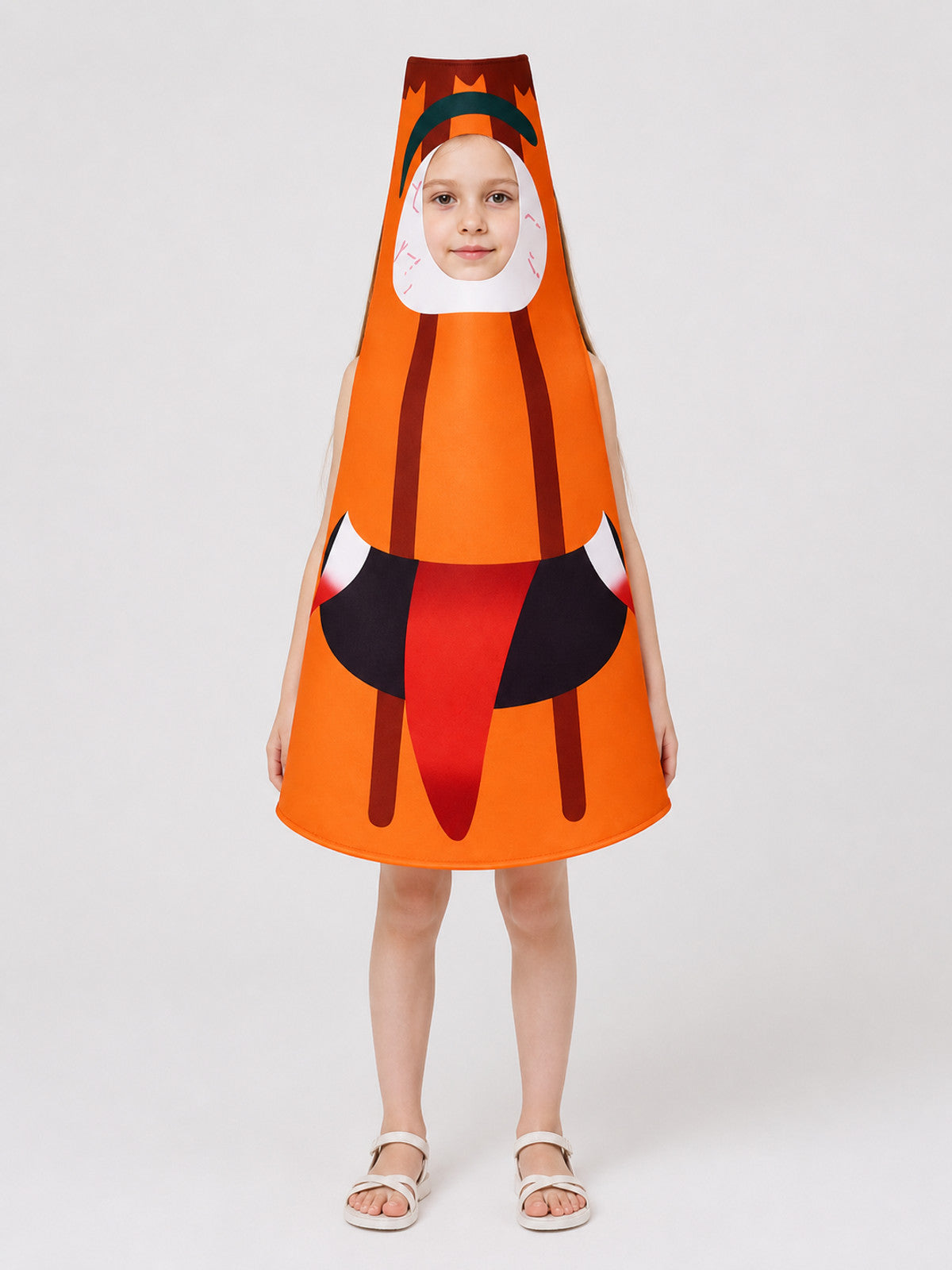 Carnival Grass Block Cape in Pixel Style on-model view
