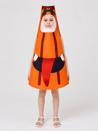 Carnival Grass Block Cape in Pixel Style on-model view