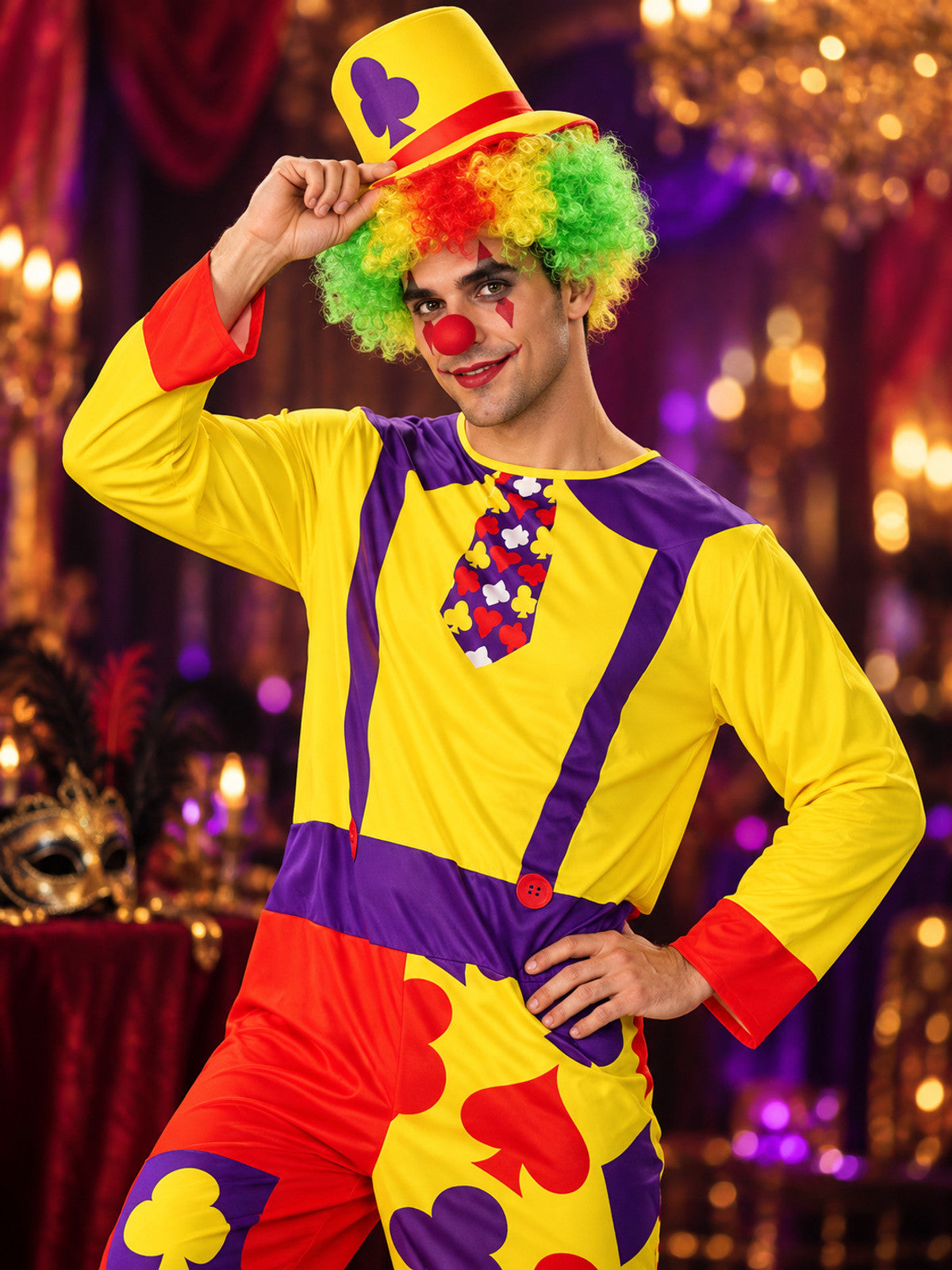 Clown Costume: Jumpsuit and Top Hat