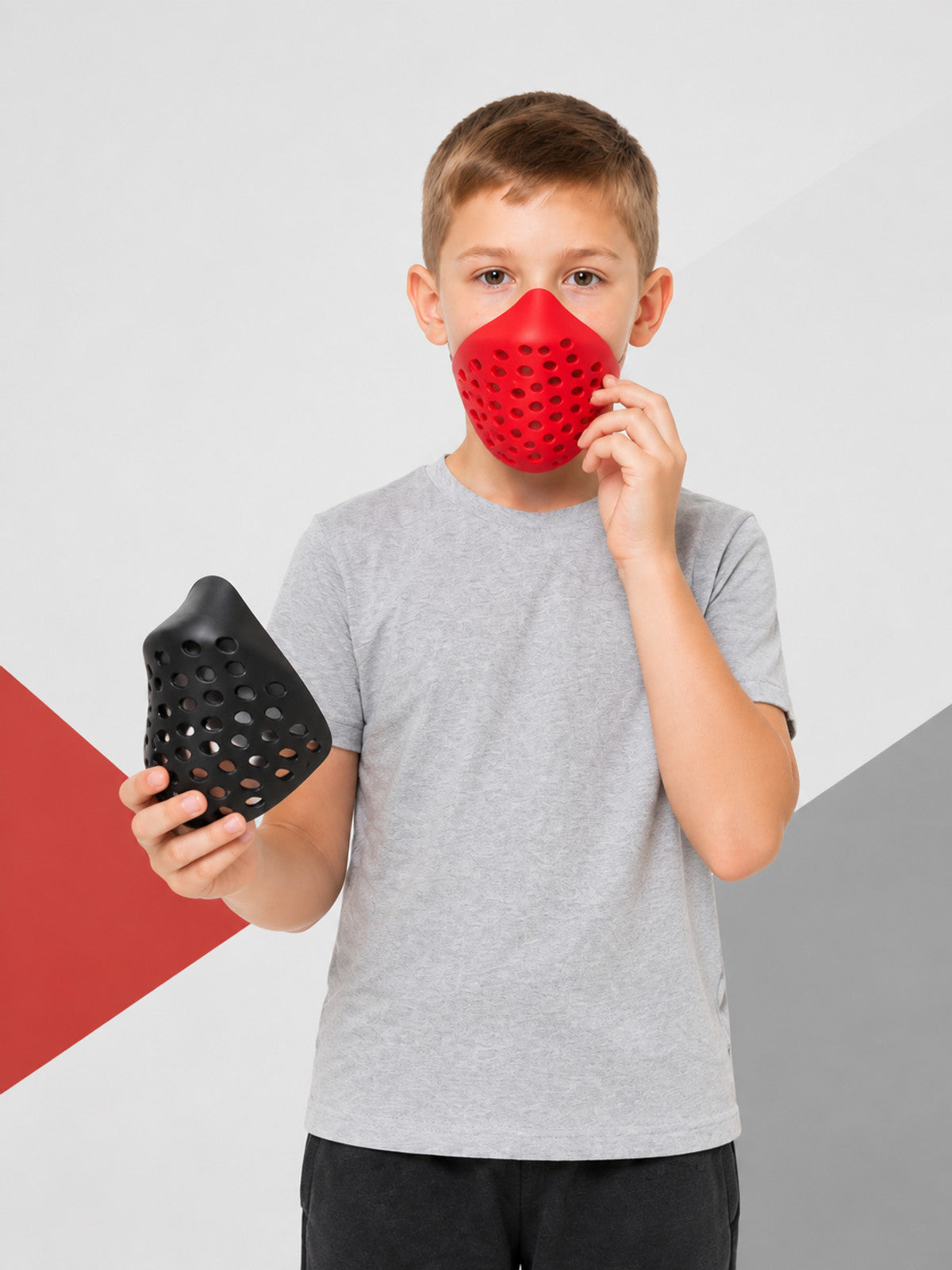 Cosplay mask, red or black, with spider web