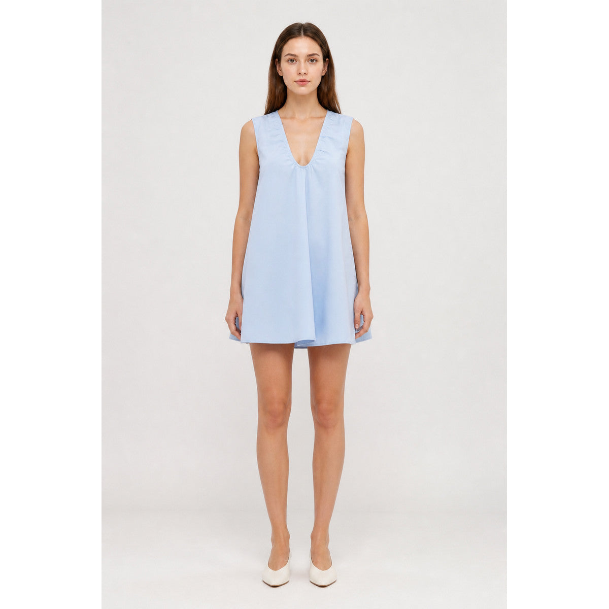 Sleeveless A-Line Dress with a Gathered Neckline main product view