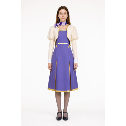 Cosplay Set with Dress, Jacket, and Striped Scarf
