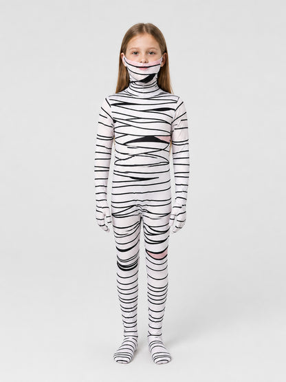 Children's Mummy Costume, Hooded Jumpsuit on-model view