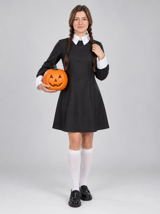 Wednesday Halloween Costume Black Dress
