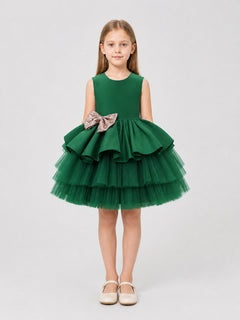 Sleeveless Princess Dress with Full Skirt and Bow