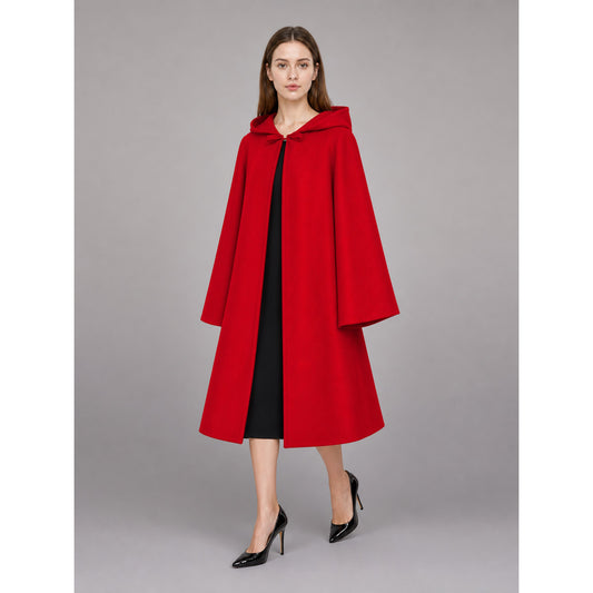Long Red Hooded Carnival Cape