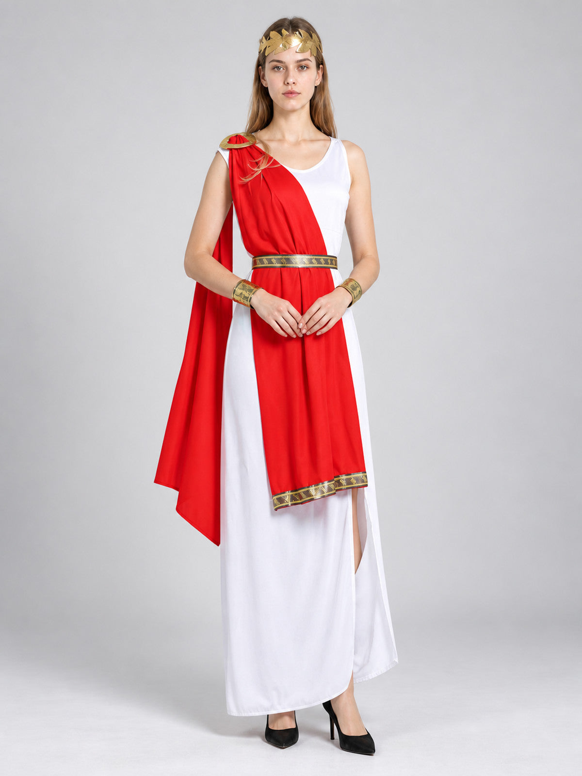 Carnival Costume with Asymmetrical Dress and Draping