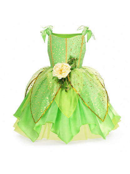 Girls' Green Forest Princess Dresses Fairy Elf Skirt Summer Glitter Mesh main product view