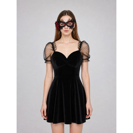 Masquerade Eye Mask with Rose, Gothic Style