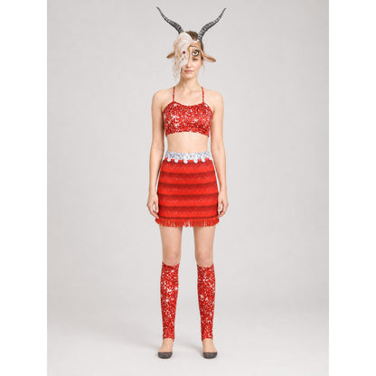 Goat Costume with Mask, Top, and Skirt on-model view