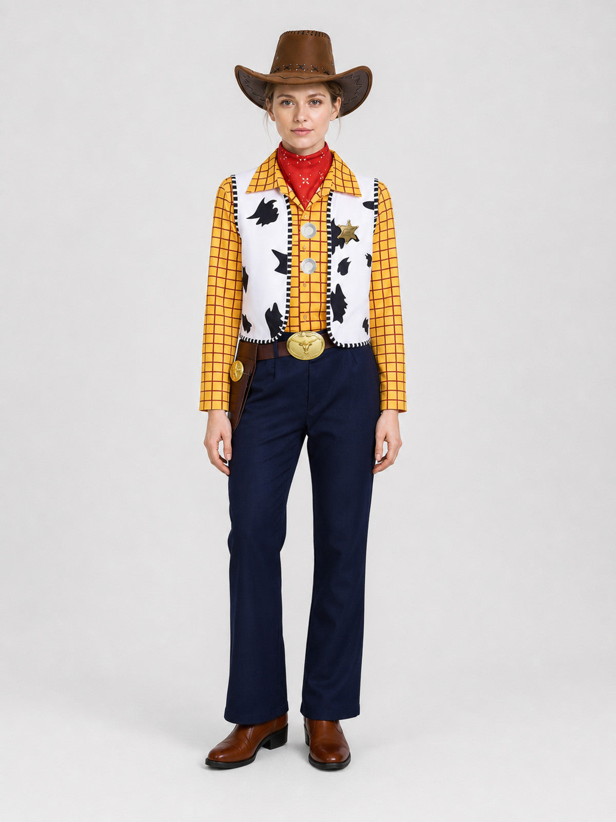Western-style cosplay costume with accessories on-model view