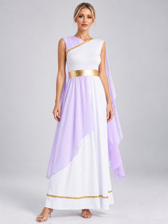 Ancient Greek-Style Dress with a Gold Belt