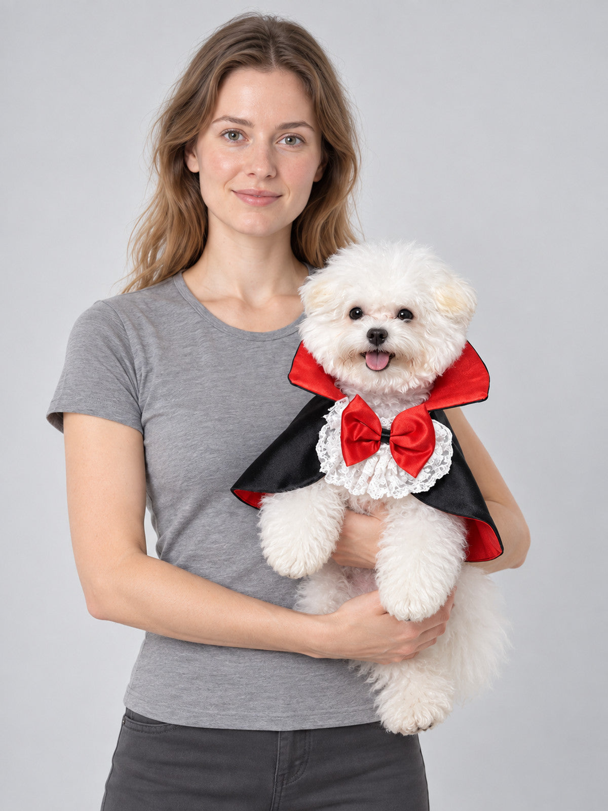 Vampire Cape for Pets with Lace and Bow