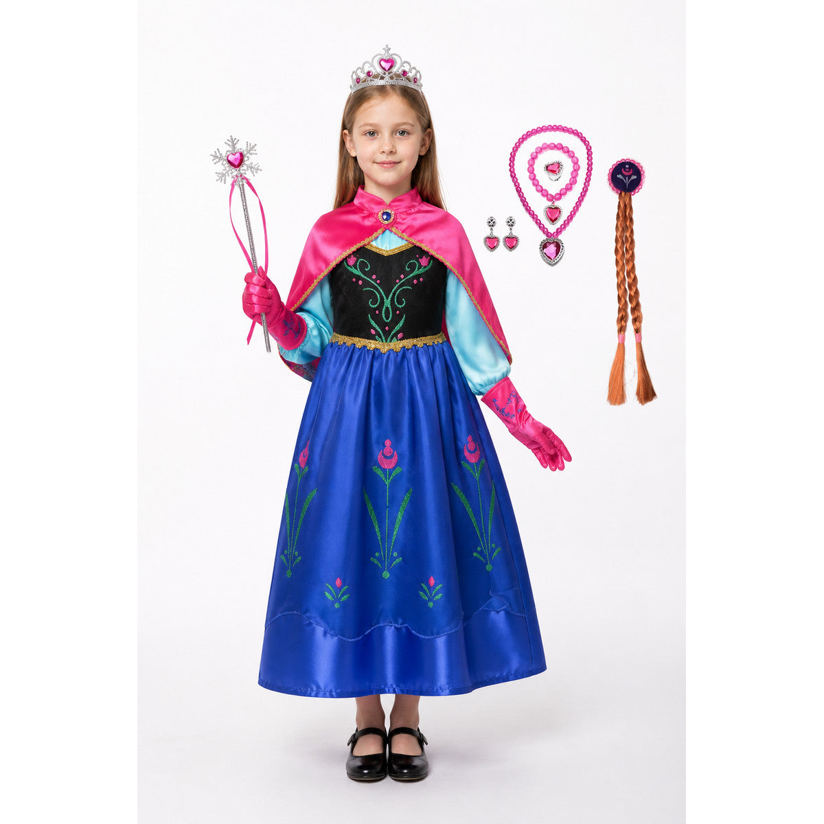 Children's Carnival Costume with Cape and Crown main product view