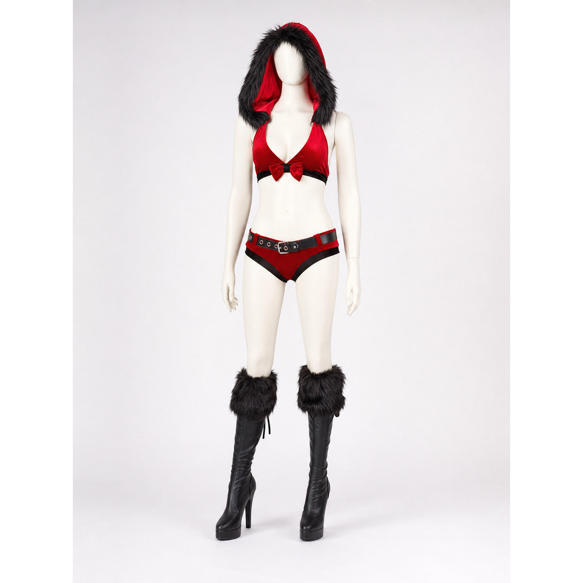 Red and Black Christmas Hooded Costume