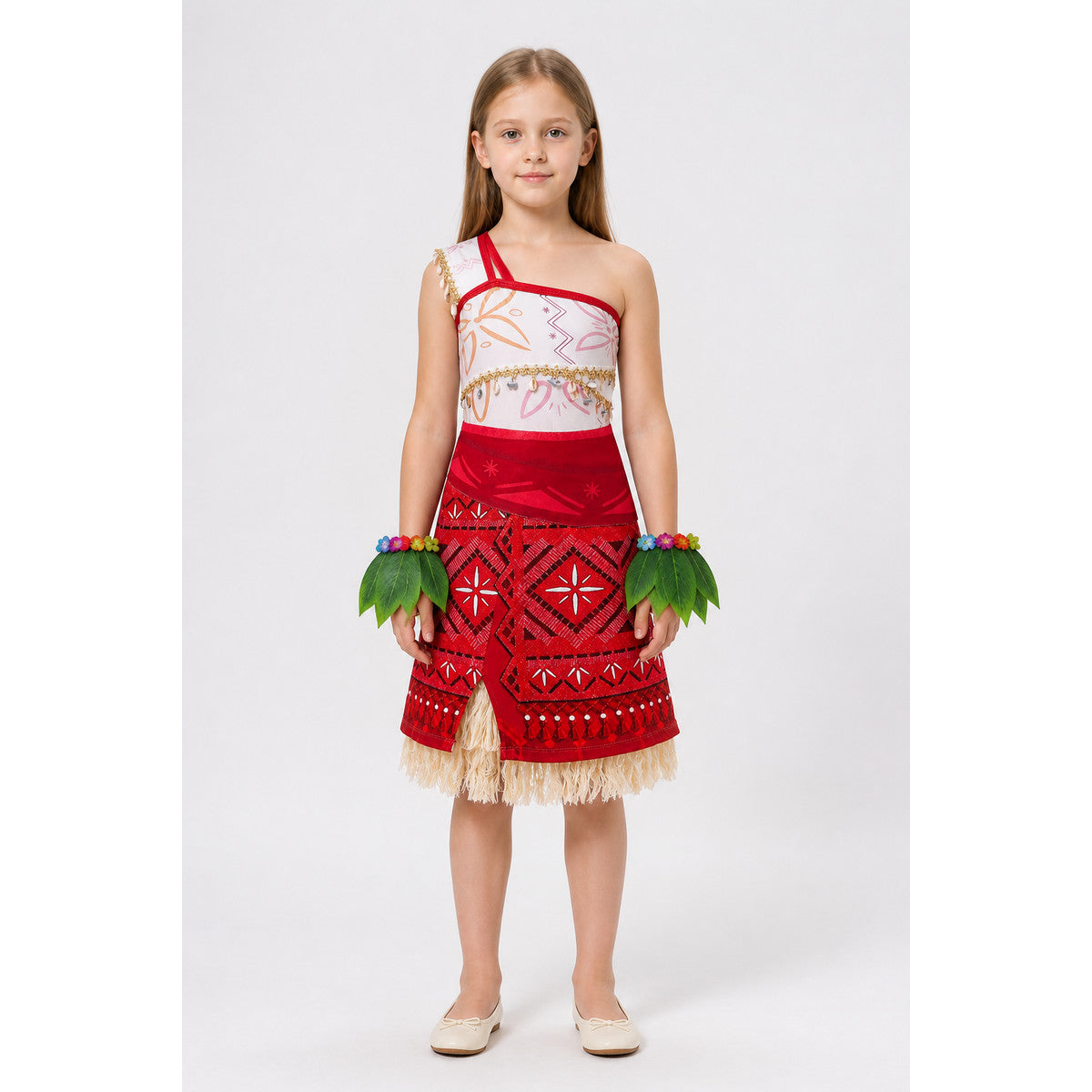 Moana Princess Dress, Red with Fringe main product view