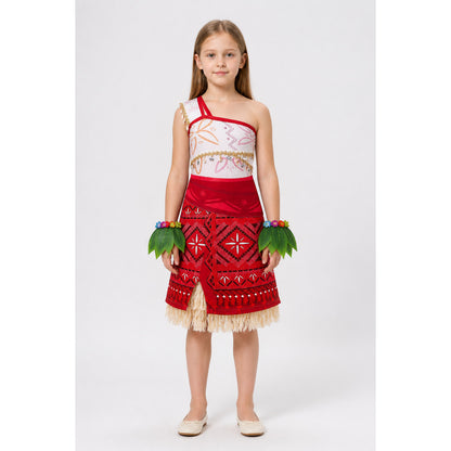 Moana Princess Dress, Red with Fringe main product view