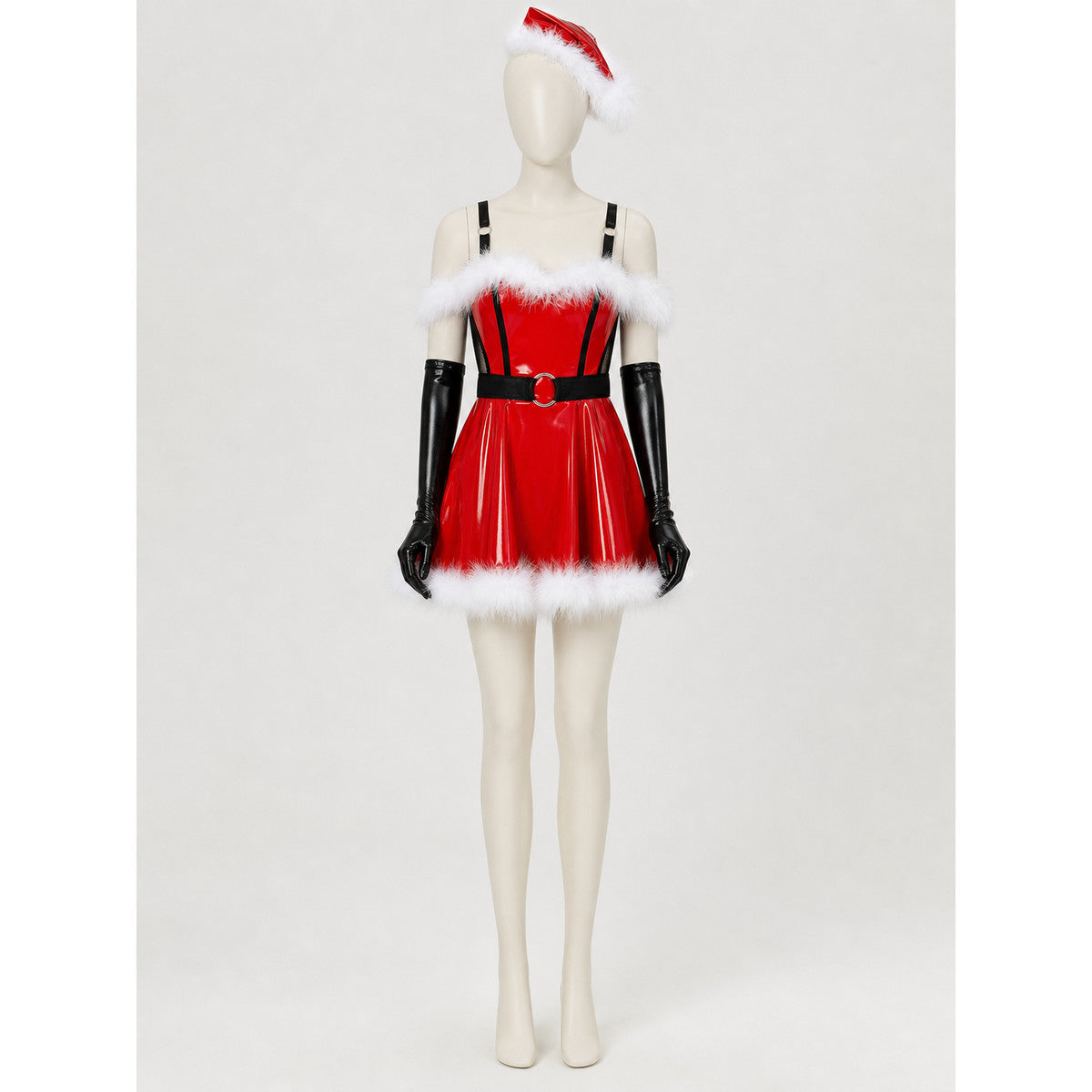 Red Christmas Costume with White Trim